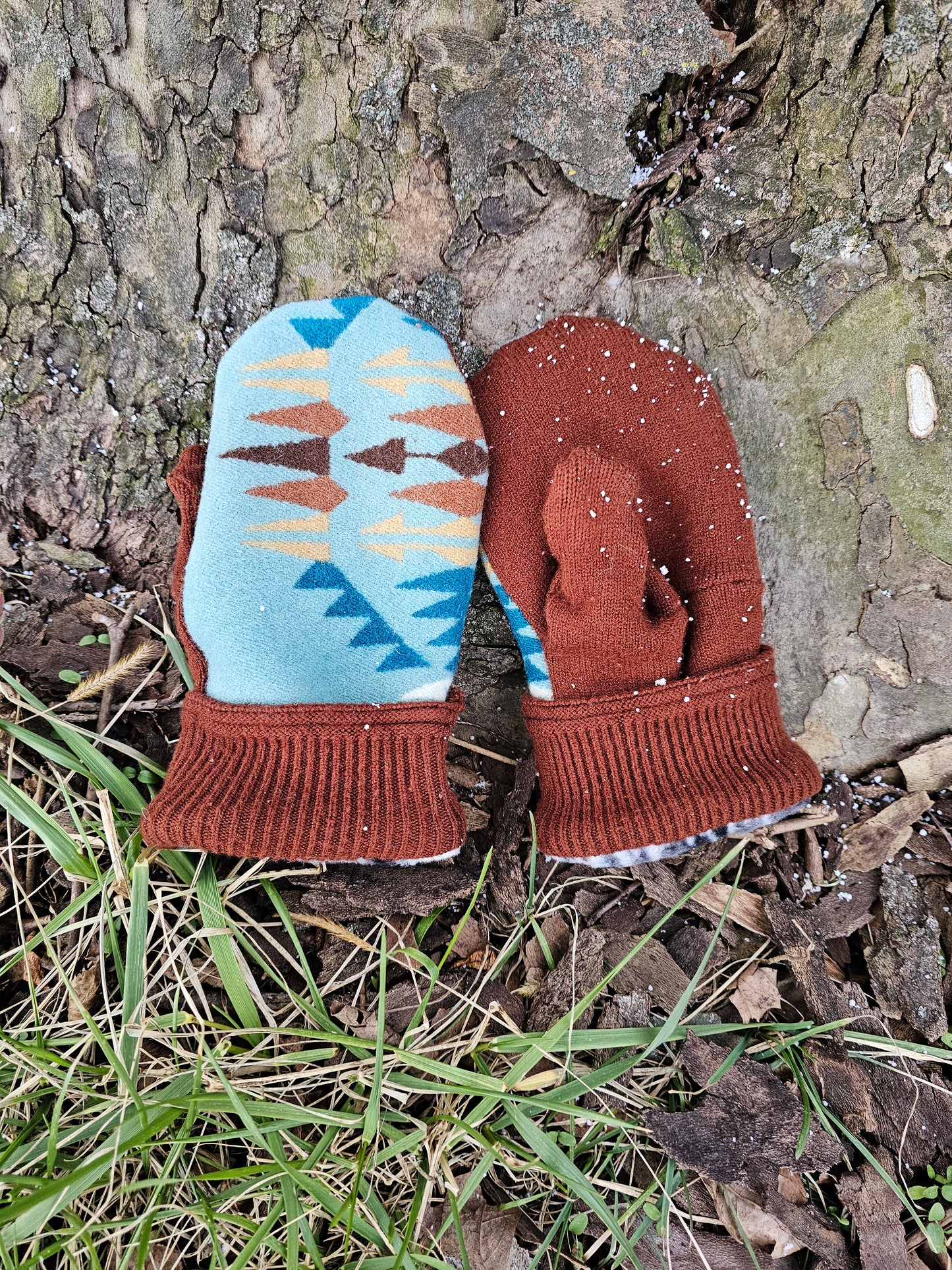 Rancho Arroyo Aqua Mittens Gloves Wool Mittens (small)