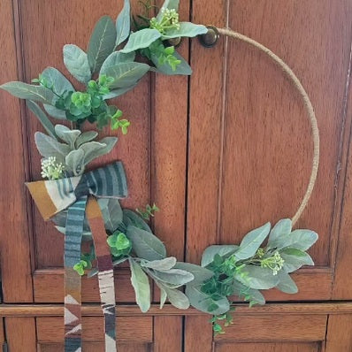 Agate Beach & Lambs Ear hoop wreath