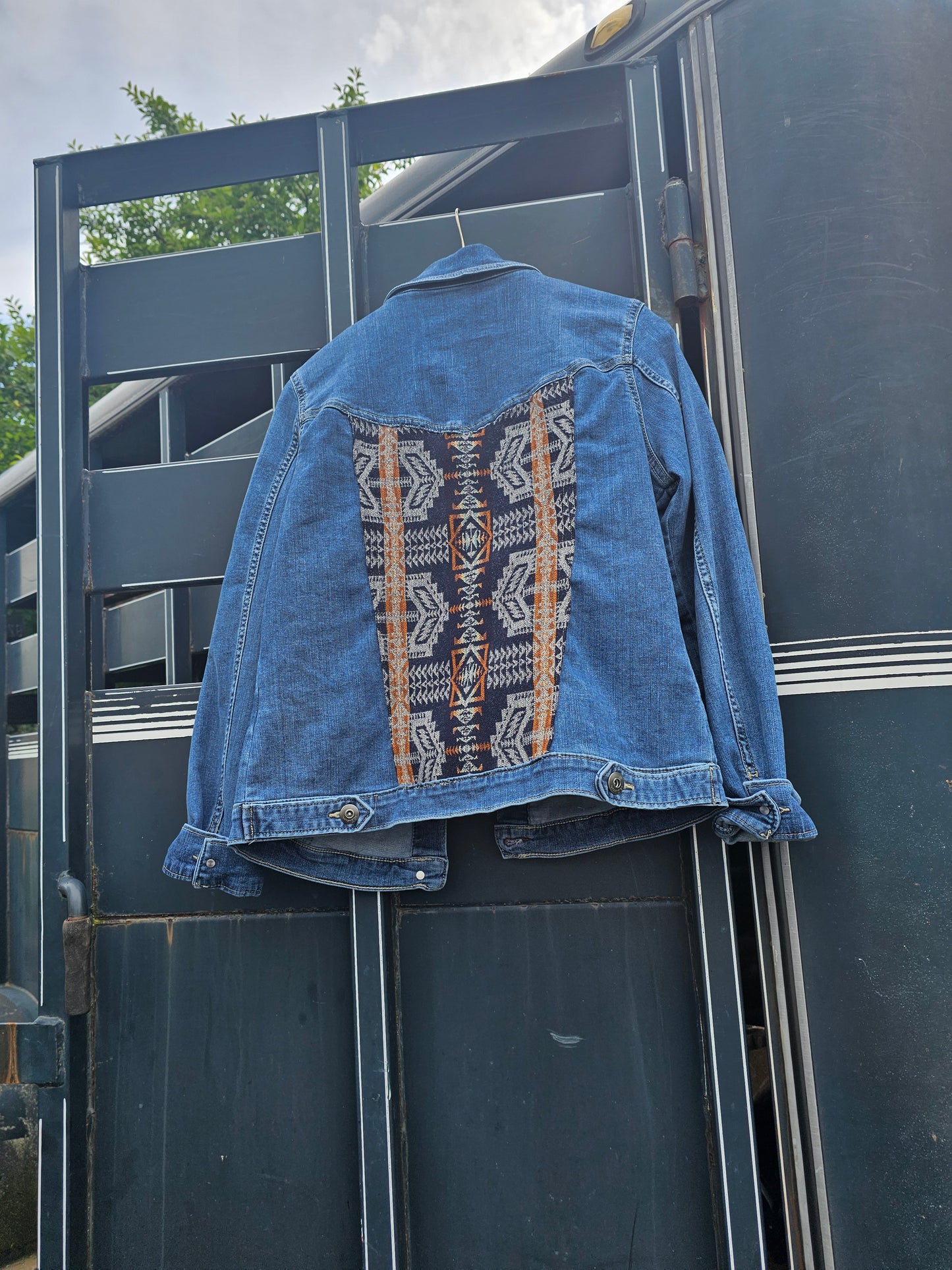 Khaki Trail Navy Women's Light denim Jacket Jean Jacket Size Large