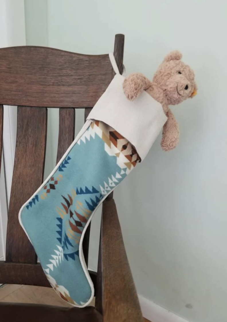 Rancho Arroyo Aqua Southwestern Wool Stocking