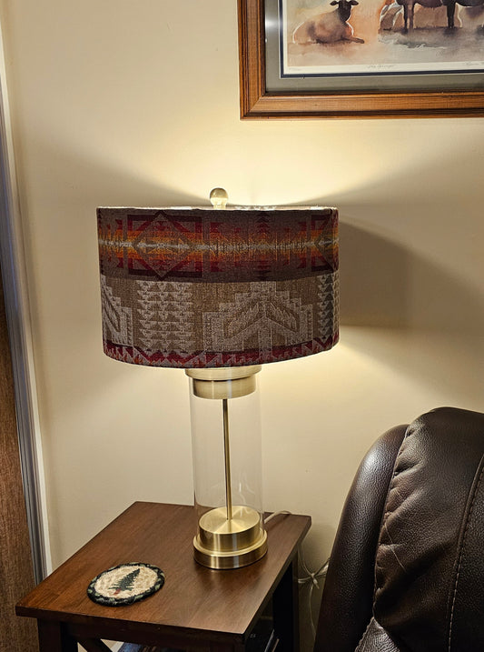 Khaki Trail lamp shade w/ wood or glass lamp base