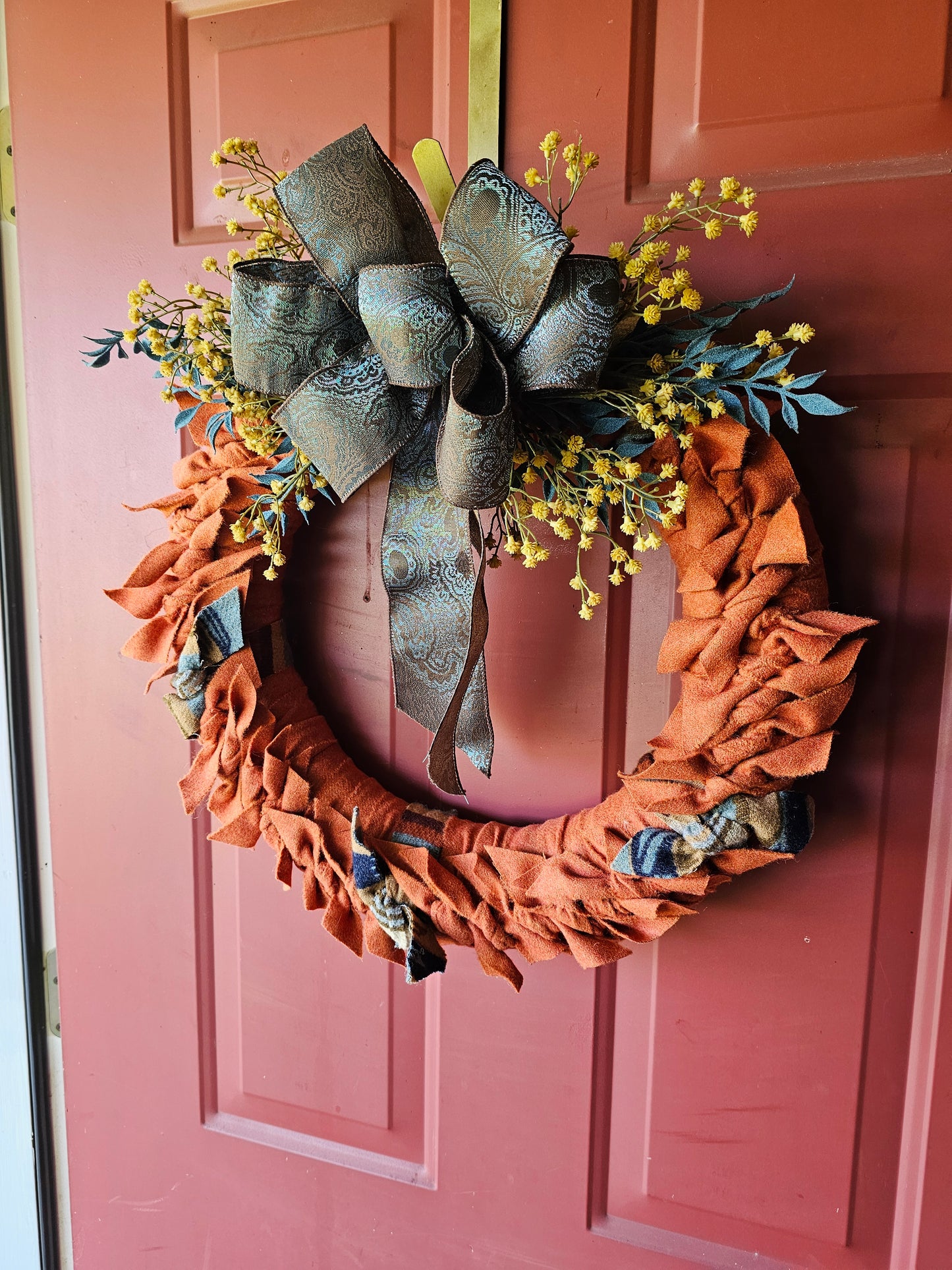 Orange & Turquoise Fall Wreath