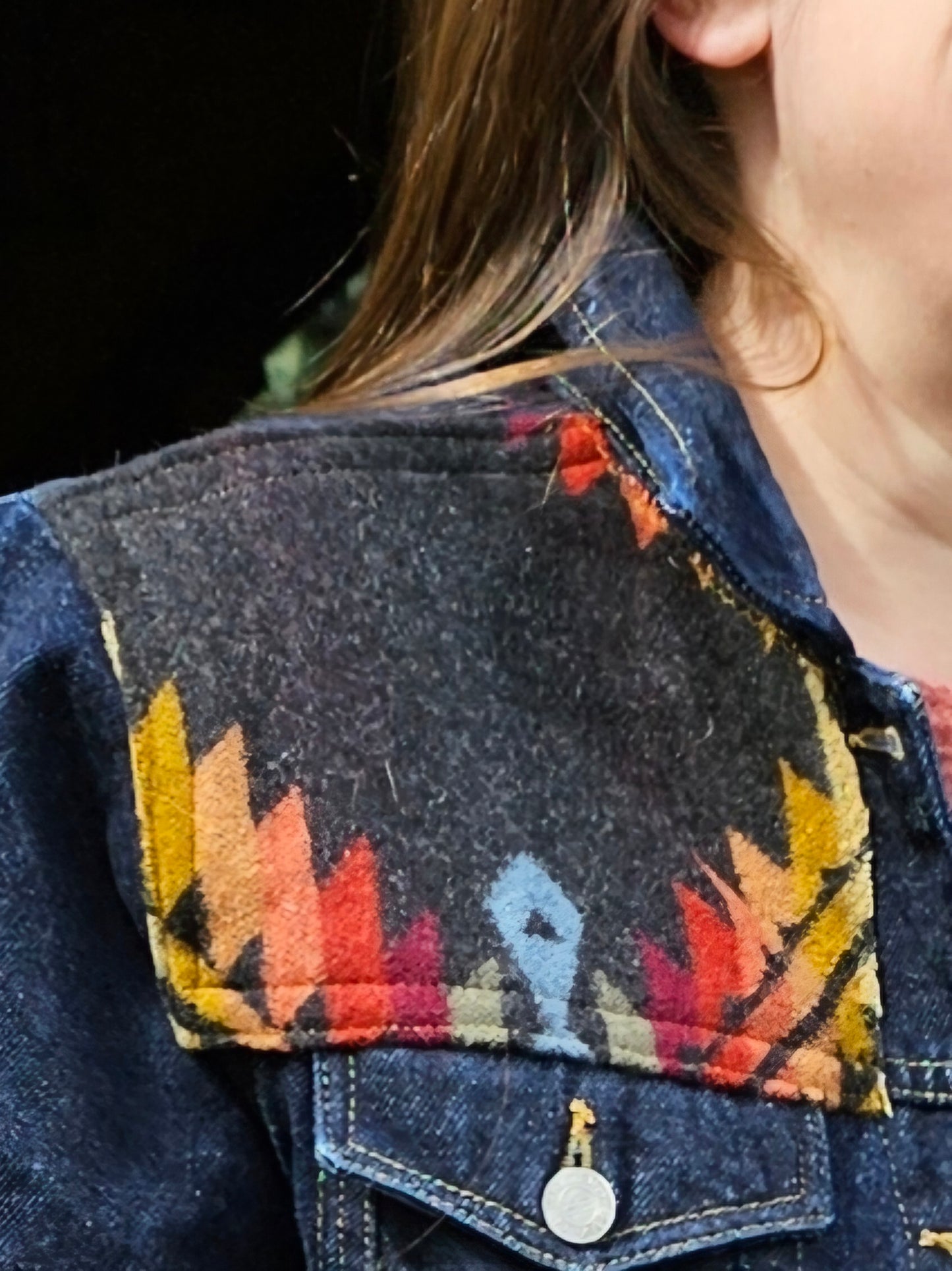 Pueblo Dwelling Women's Denim Jacket (L)