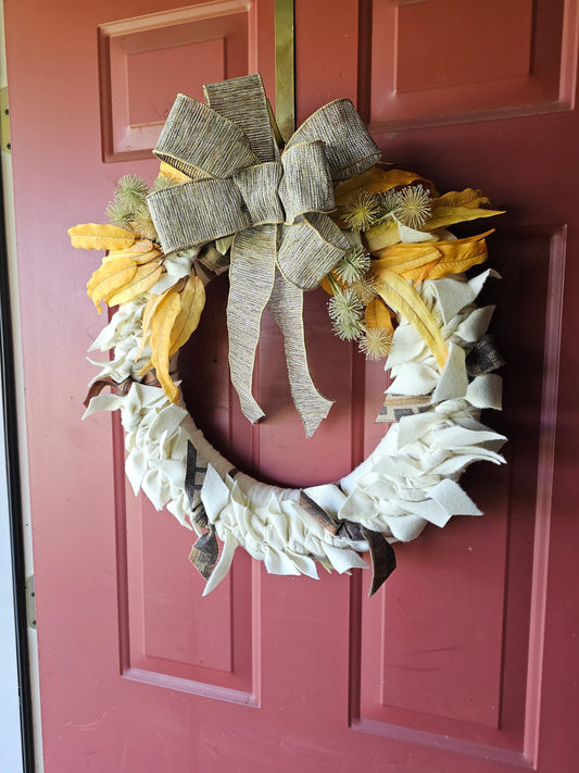 Ivory & Gold Fall Wreath