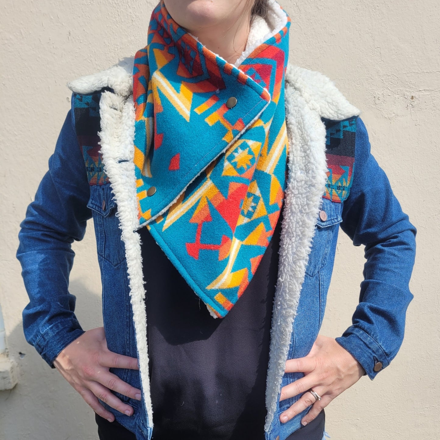 Condensed Turquoise Southwestern Scarf
