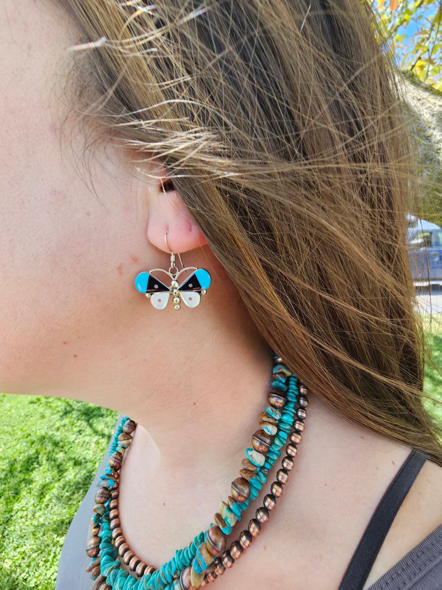 Butterfly Zuni inlay earrings