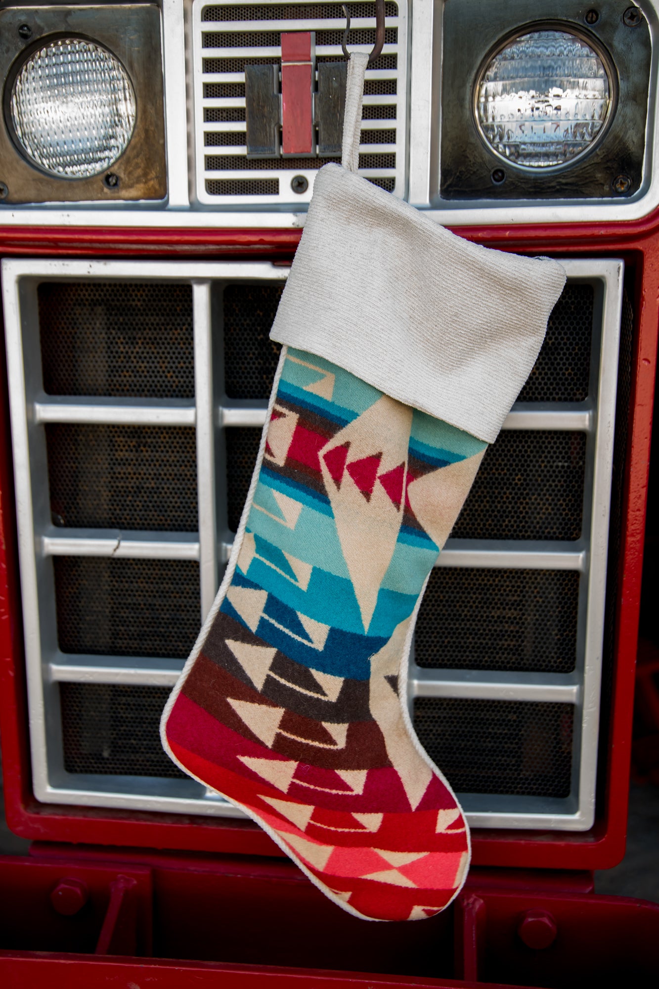 Christmas Stocking Western Stocking Wool Stocking- Big Thunder Scarlet